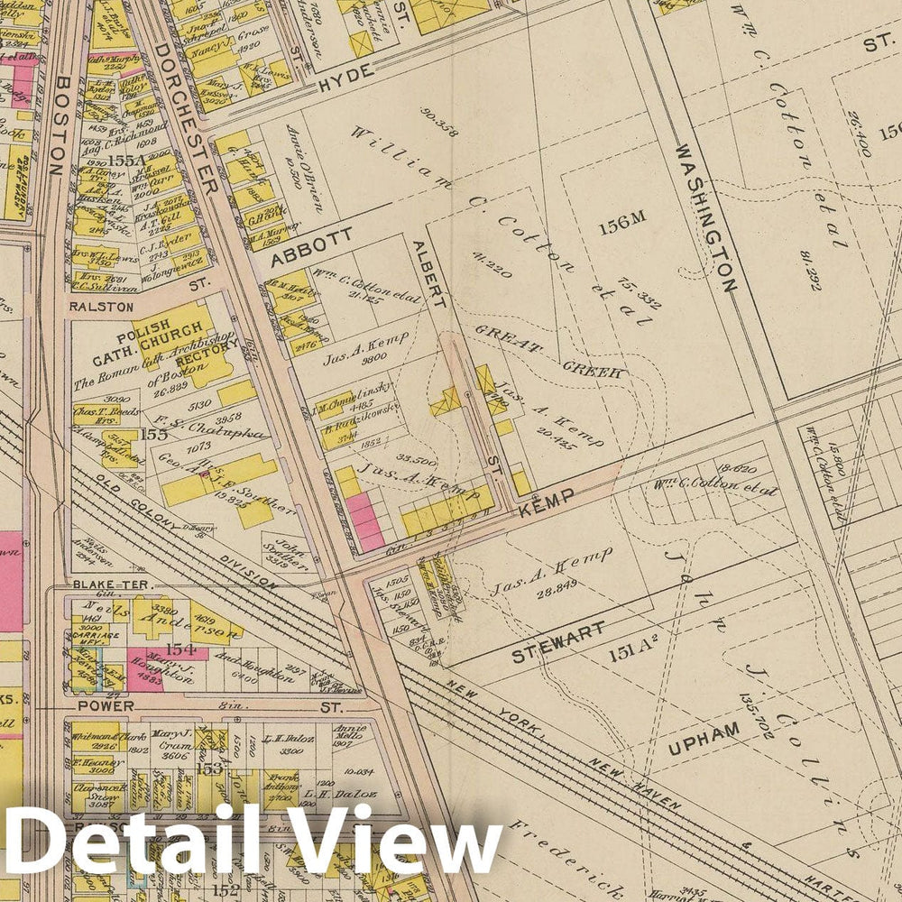 Historic Map : Atlas of South Boston, South Boston 1910 Plate 032 , Vintage Wall Art