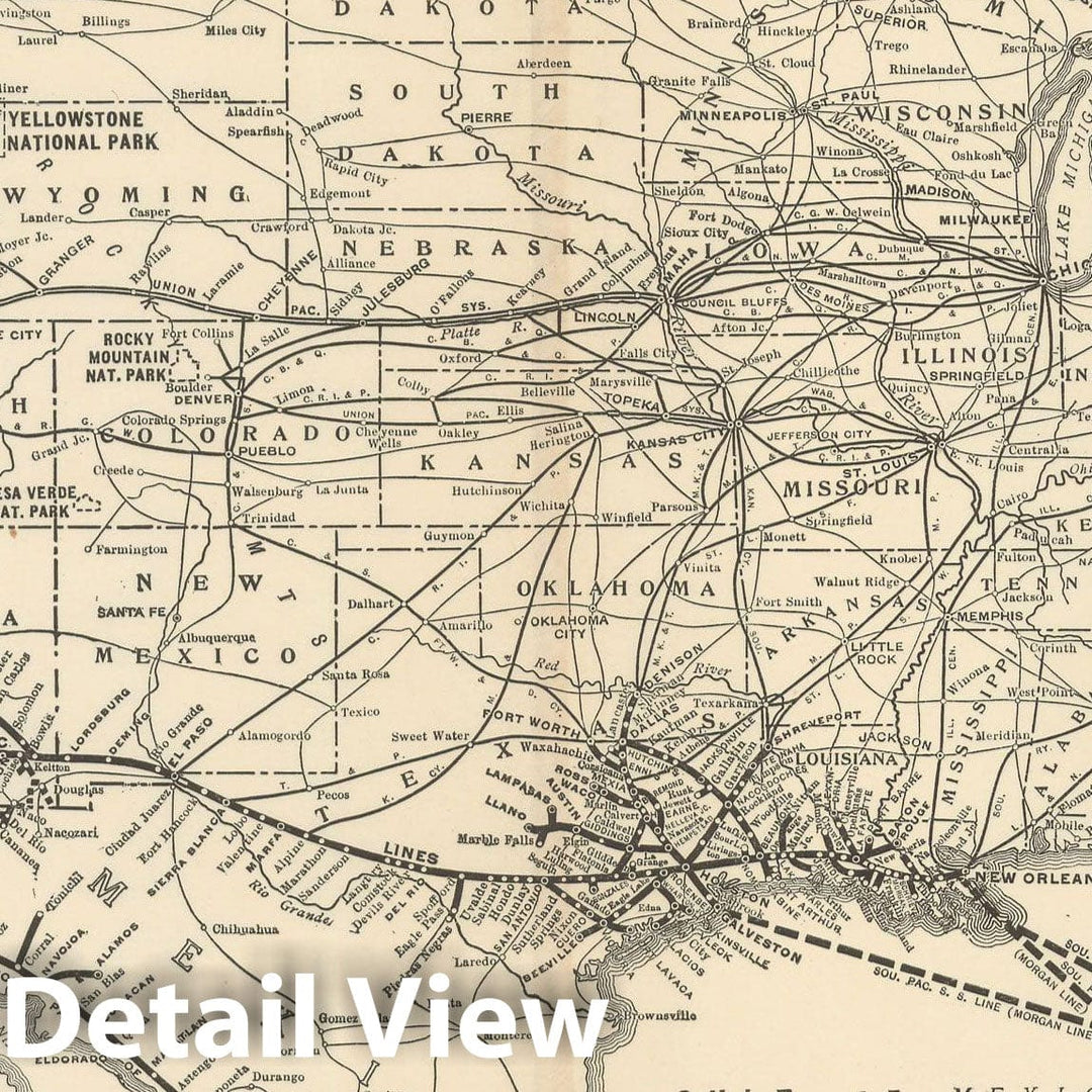 Historic Map : Atlas of Railway Traffic Maps, Southern Pacific Lines 1 ...