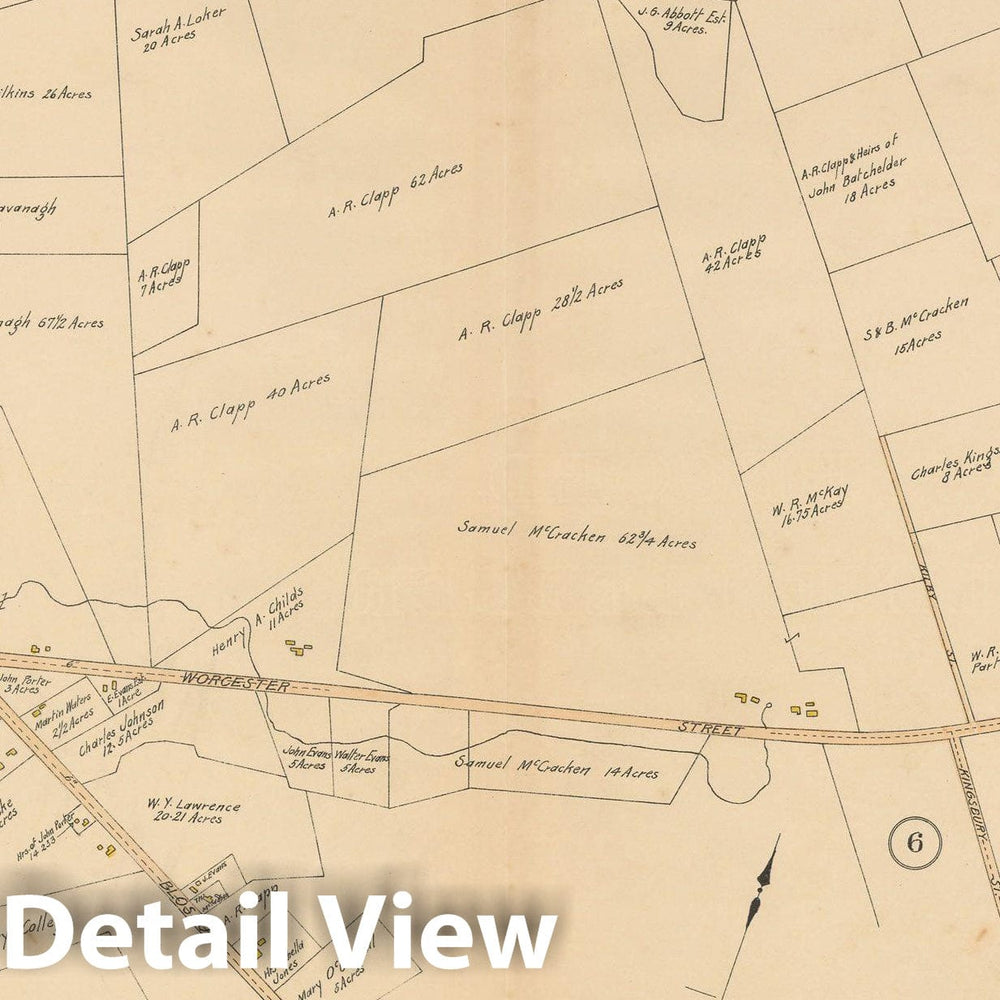 Historic Map : Atlas of Wellesley, Wellesley 1897 Plate 018 , Vintage Wall Art