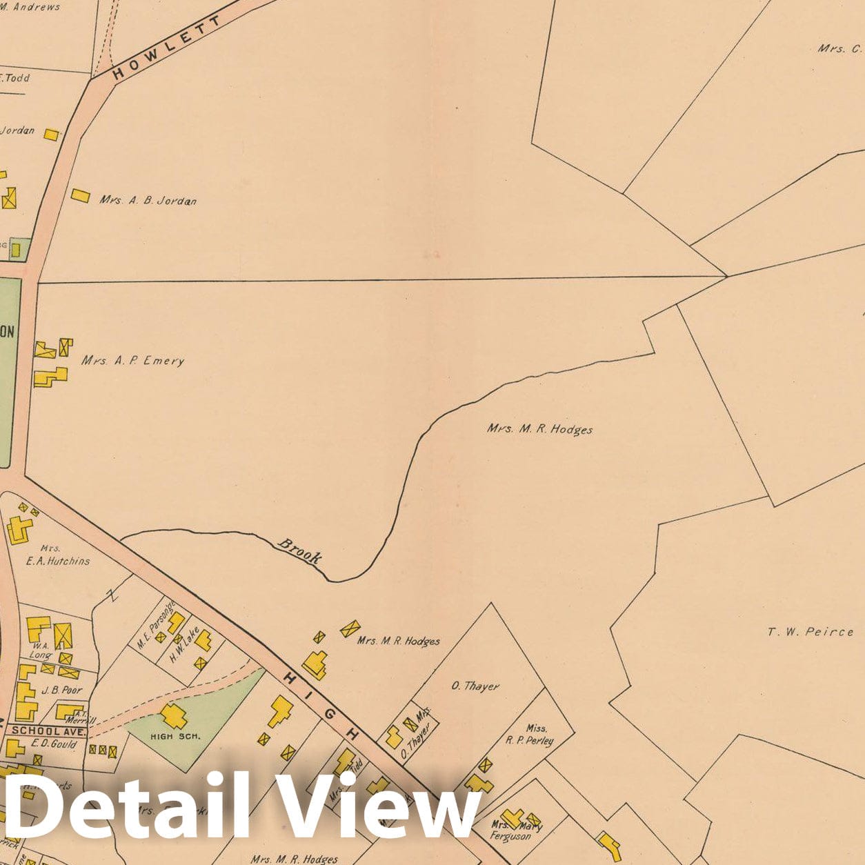 Historic Map : Atlas Towns of Topsfield, Ipswich, Essex, Hamilton and Wenham, Essex County, MA, Topsfield 1910 Plate 002 , Vintage Wall Art