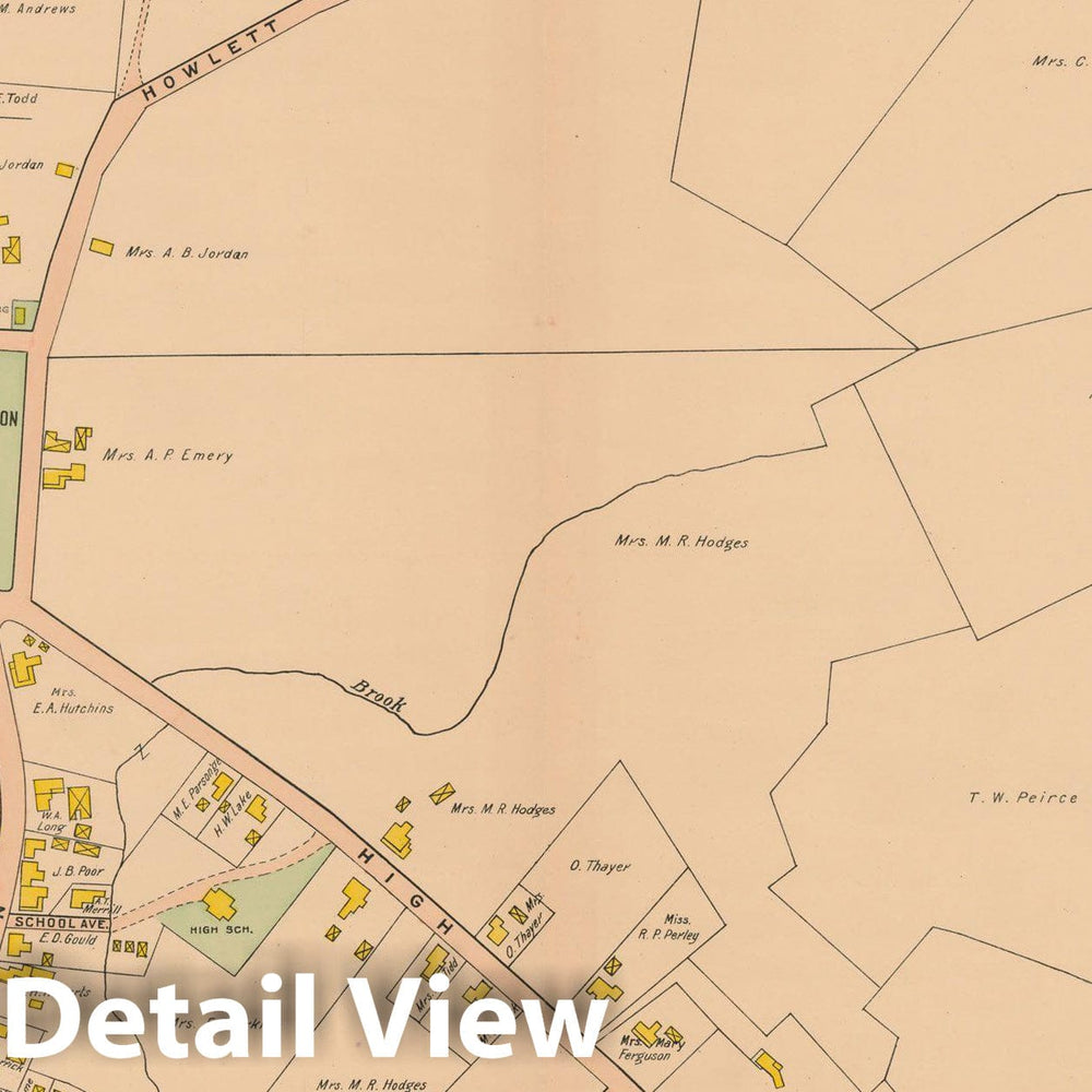 Historic Map : Atlas Towns of Topsfield, Ipswich, Essex, Hamilton and Wenham, Essex County, MA, Topsfield 1910 Plate 002 , Vintage Wall Art