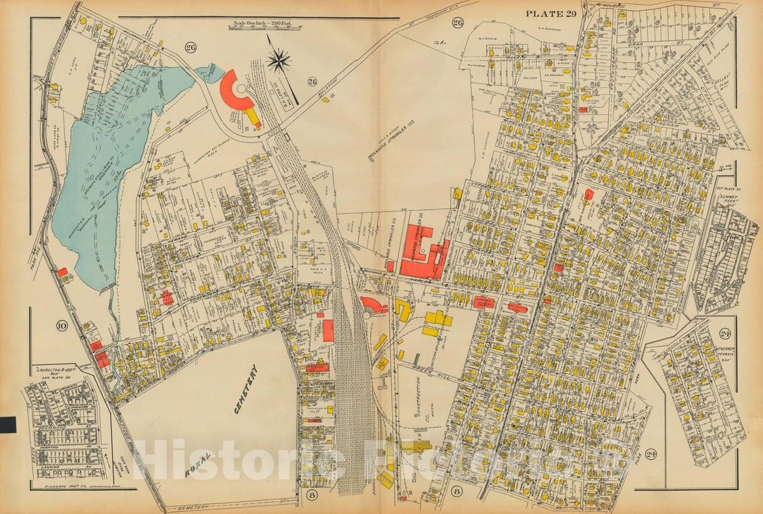 Historic Map : Atlas City of Worcester MA 1922 Plate 029 , Vintage Wall Art