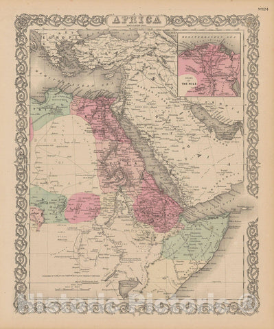 Historic Map : Africa 1855 , Colton's Atlas World , Vintage Wall Art