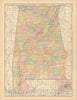 Historic Map : United States Maps, Alabama 1894 , Vintage Wall Art