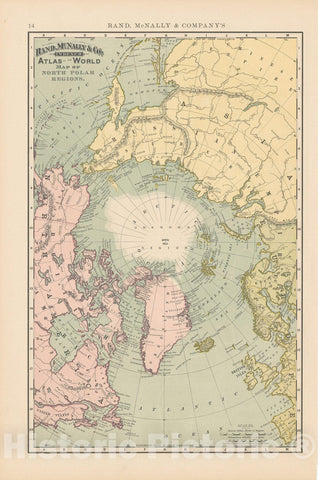 Historic Map : Rand McNally's Atlas World, World Map 1891 , v4, Vintage Wall Art