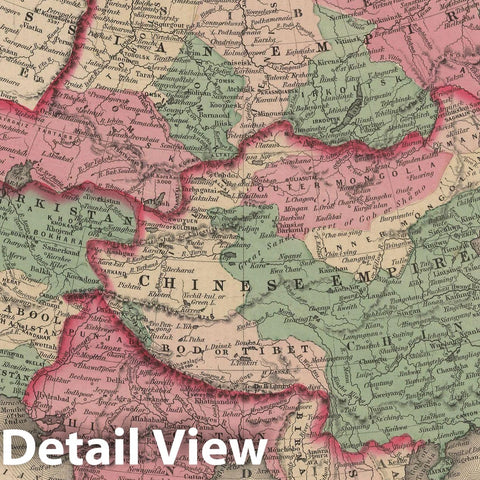 Historic Map : Asia 1856 , Colton's Atlas World , Vintage Wall Art