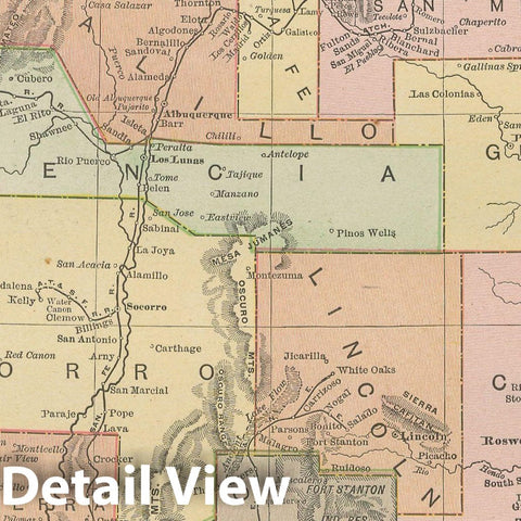 Historic Map : New Mexico 1900 , Universal Atlas World , Vintage Wall Art