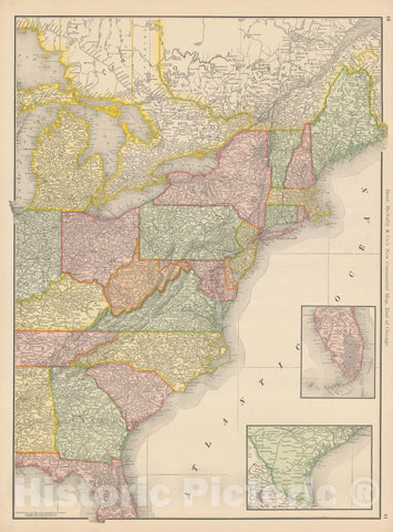 Historic Map : United States 1903 , Rand McNally Business Atlas , v2, Vintage Wall Art