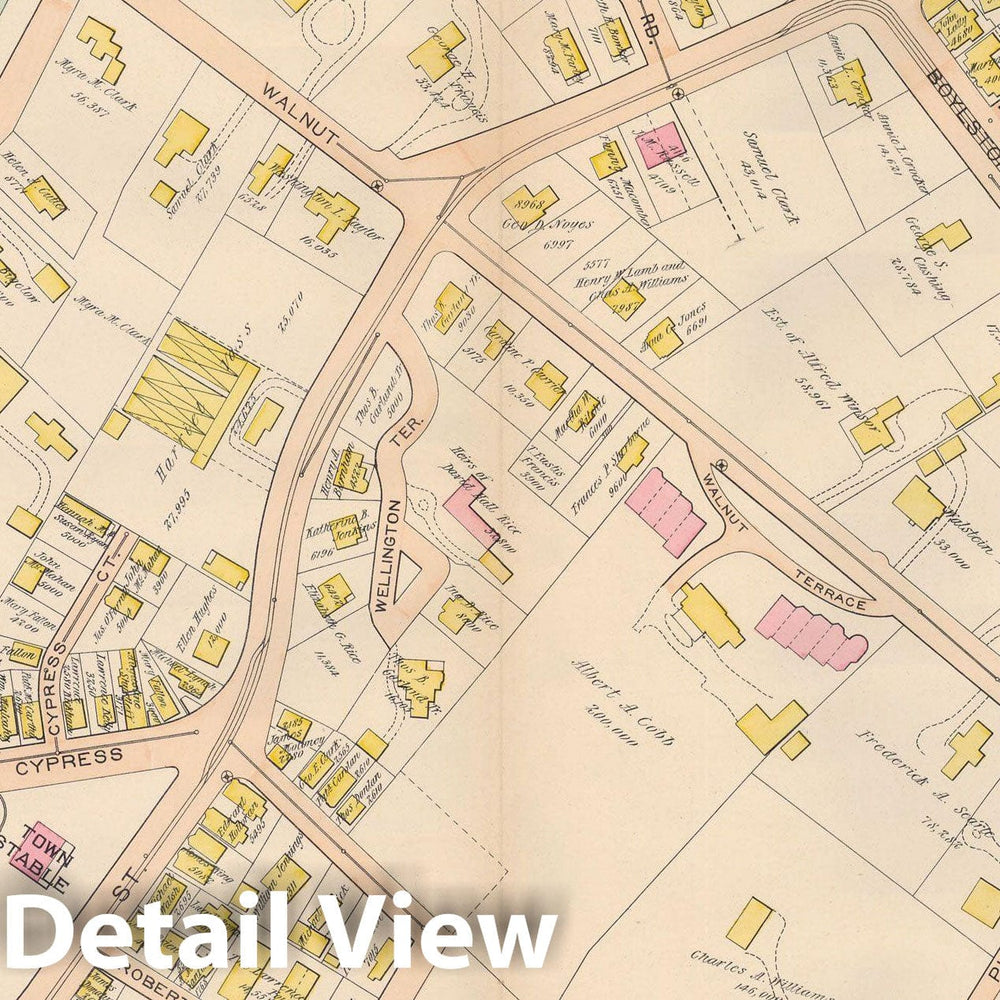 Historic Map : Atlas Town of Brookline, Brookline 1897 Plate 017 , Vintage Wall Art