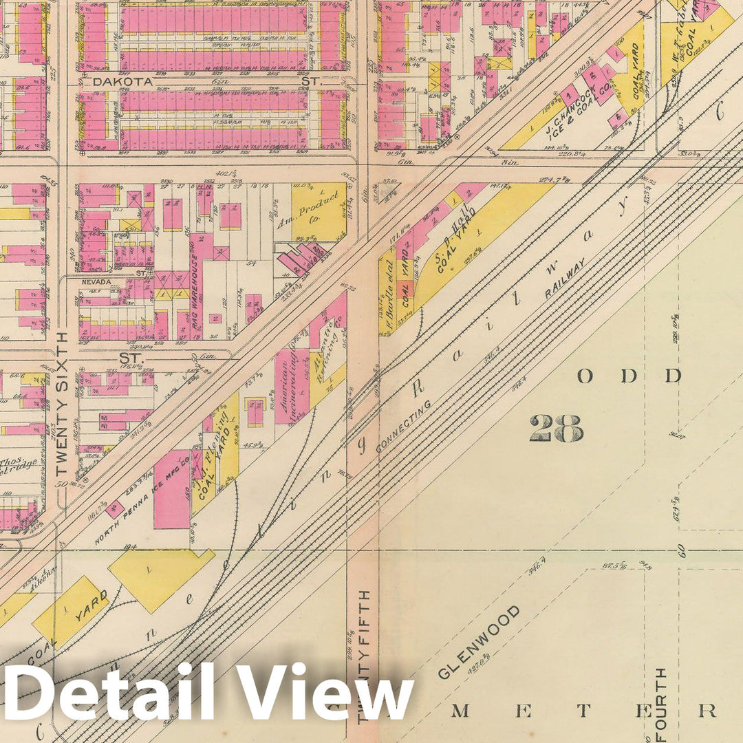 Historic Map : Philadelphia 1908 Plate 005 , Atlas 28th 32nd & 37th Wa ...