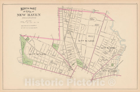Historic Map : New Haven 1893 , Town and City Atlas State of Connecticut , v2, Vintage Wall Art