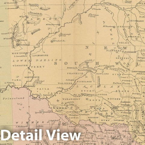 Historic Map : Australia 1875 , Student Atlas of Modern Geography , Vintage Wall Art