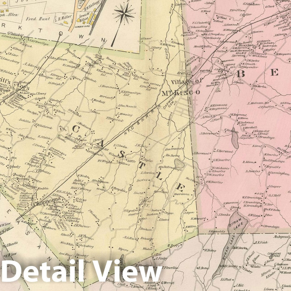 Historic Map : Atlas of Westchester County, Bedford & New Castle & North Castle 1901 Plate 052 , Vintage Wall Art