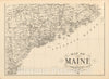 Historic Map : Southern Maine 1908 , Northeast U.S. State & City Maps , Vintage Wall Art