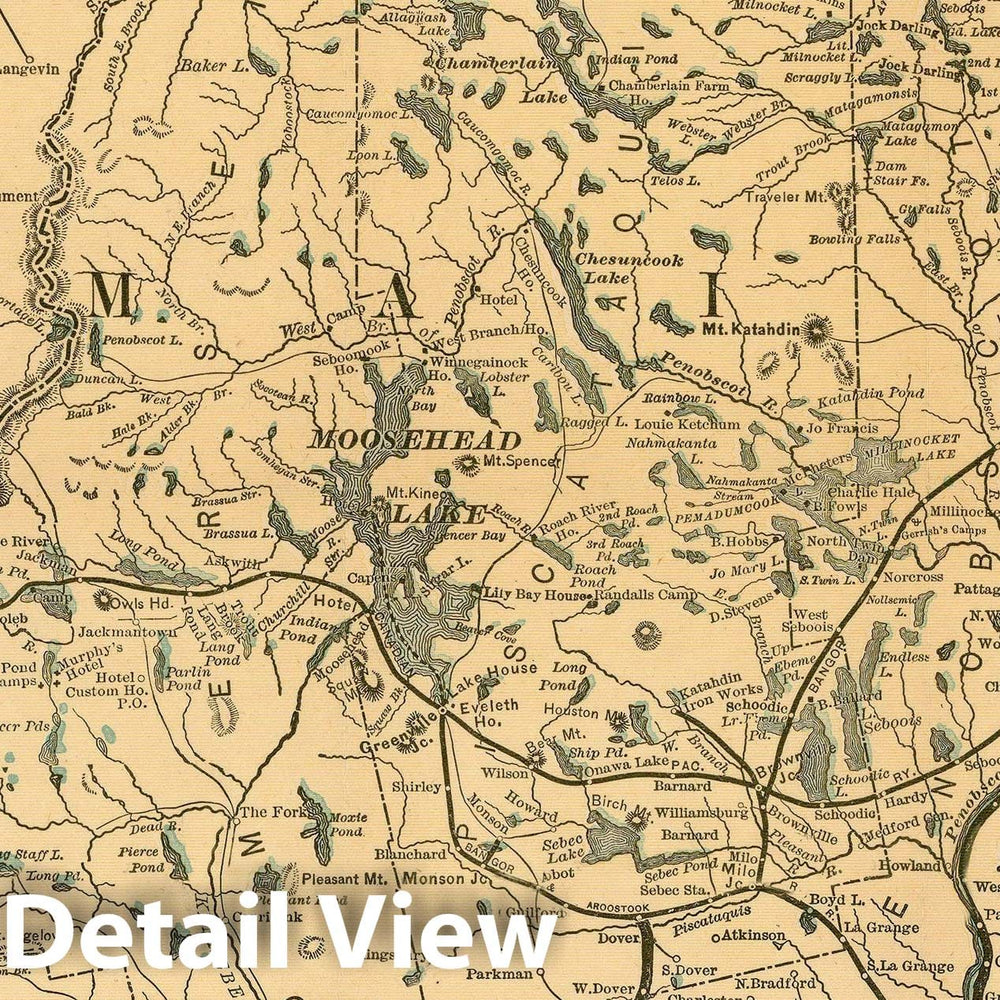 Historic Map : Maine 1900 , Vintage Wall Art