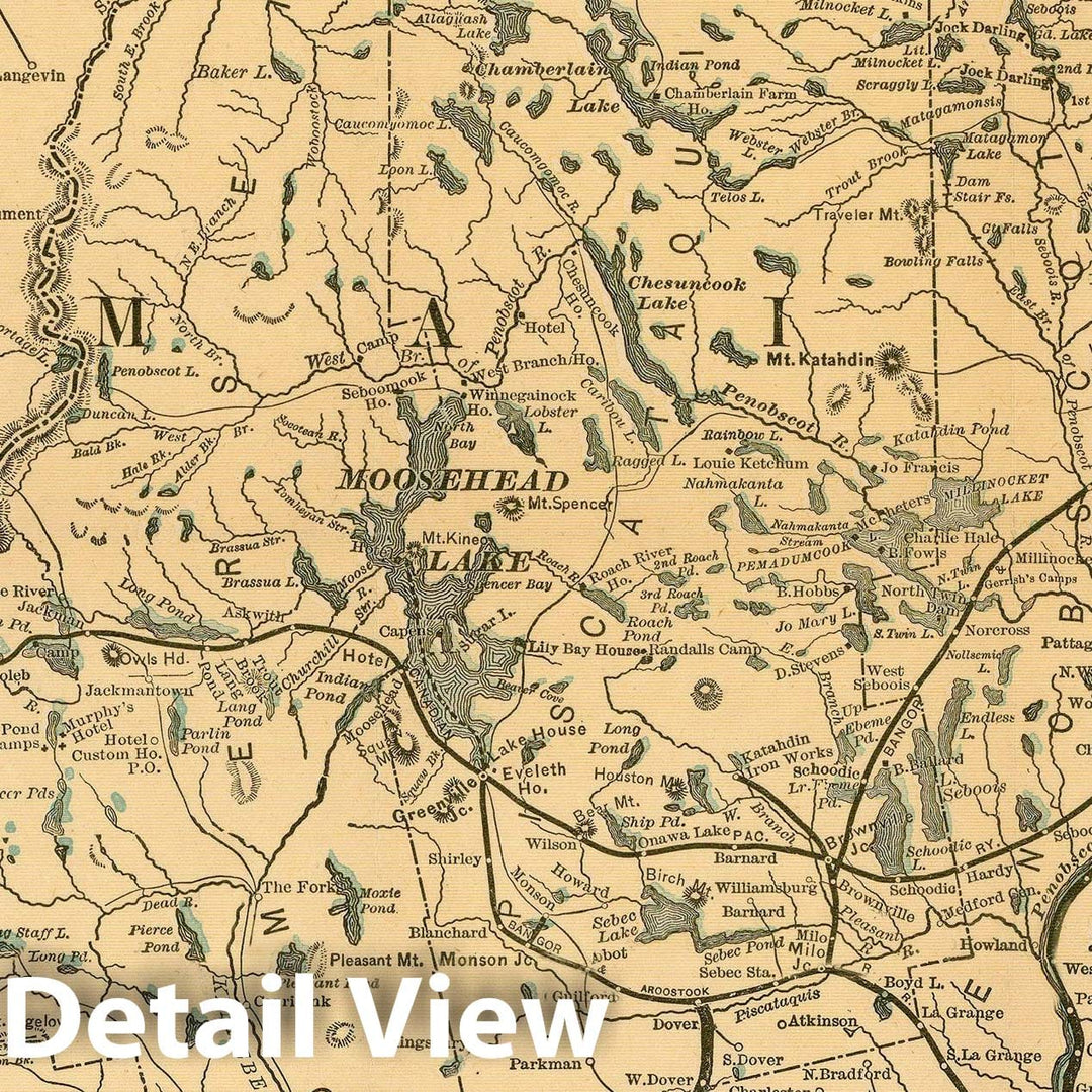Historic Map : Maine 1900 , Vintage Wall Art
