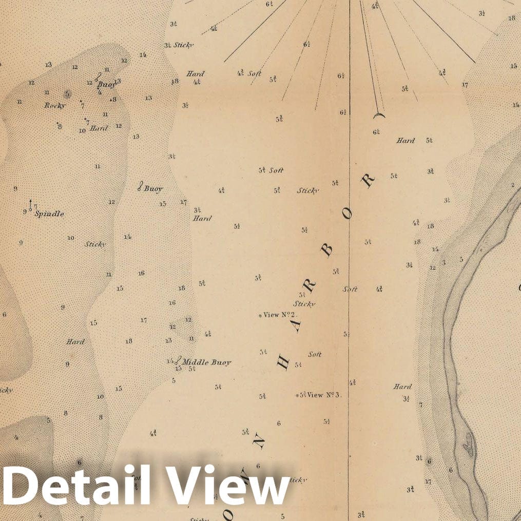 Historic Map : Edgartown & Martha's Vineyard 1853 Topographic Map , Vintage Wall Art