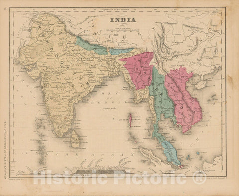 Historic Map : McNally's Improved System of Geography, Asia 1856 , v2, Vintage Wall Art