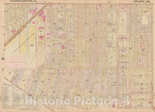 Historic Map : Plat Book of The City of Cleveland, Vol. Two, 1912 Plate 021 , Vintage Wall Art