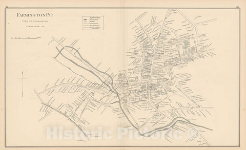 Historic Map : Farmington 1892 , Town and City Atlas State of New Hampshire , Vintage Wall Art