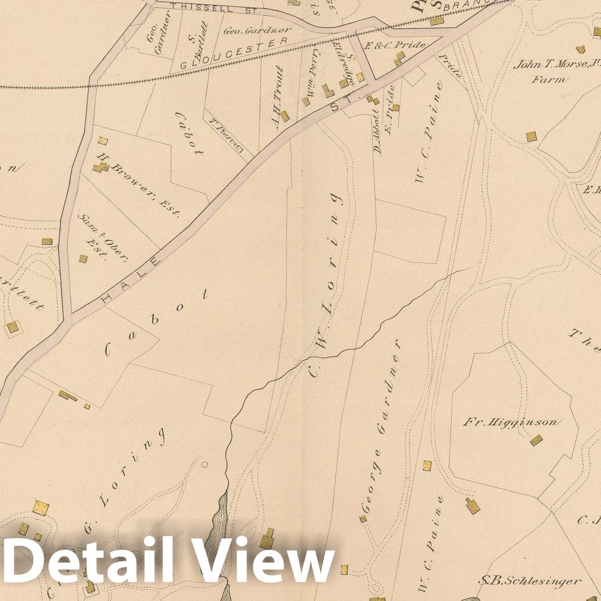 Historic Map : Atlas of Beverly, MA, Beverly 1880 Plate L , Vintage Wall Art