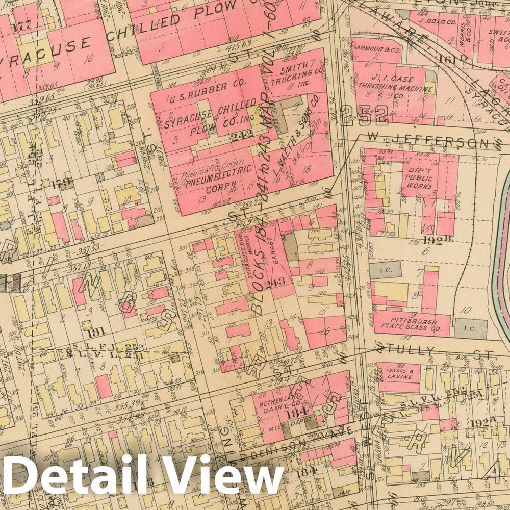 Historic Map : Atlas City of Syracuse, NY and Suburbs, Syracuse 1924 Plate 008 , Vintage Wall Art