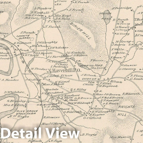 Historic Map : Haverhill 1892 , Town and City Atlas State of New Hampshire , v2, Vintage Wall Art