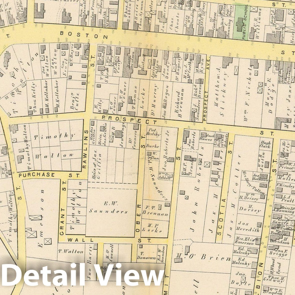 Historic Map : Atlas City of Salem, Massachusetts, Salem 1874 Plate J , Vintage Wall Art