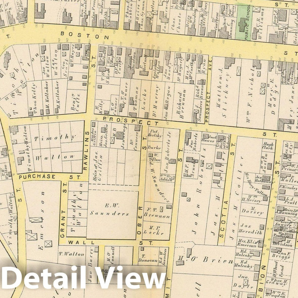 Historic Map : Atlas City of Salem, Massachusetts, Salem 1874 Plate J , Vintage Wall Art