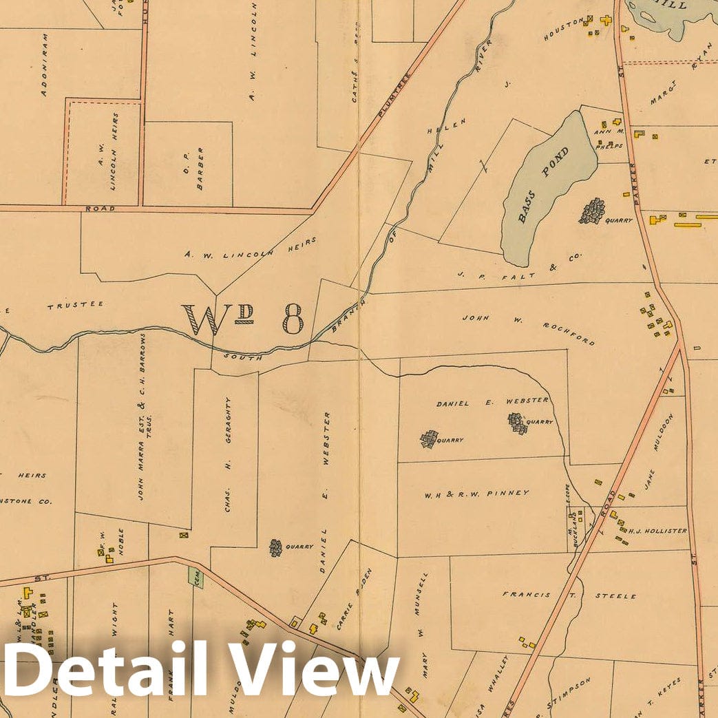 Historic Map : Atlas City of Springfield and The Town of Longmeadow 1910 Plate 024 , Vintage Wall Art