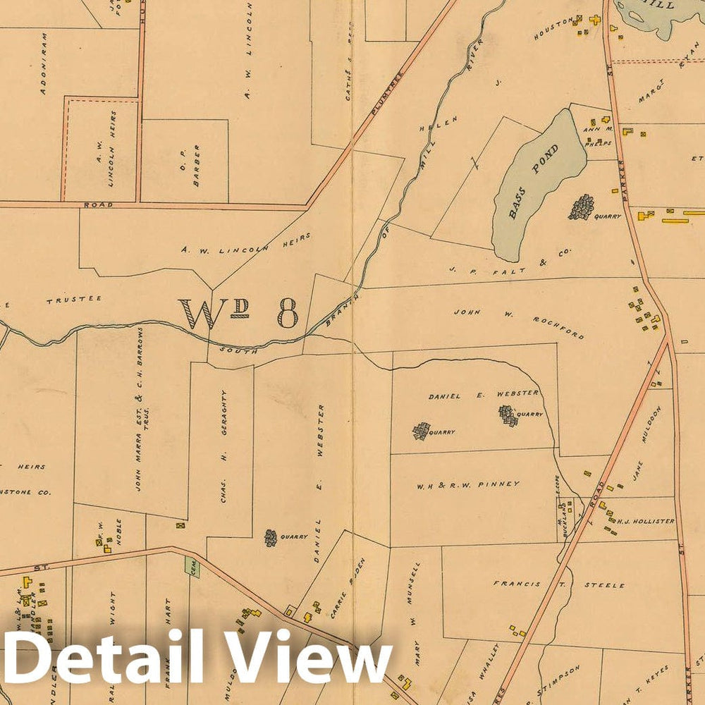 Historic Map : Atlas City of Springfield and The Town of Longmeadow 1910 Plate 024 , Vintage Wall Art