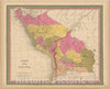 Historic Map : Peru & Bolivia 1847 , A New Universal Atlas of the World , Vintage Wall Art
