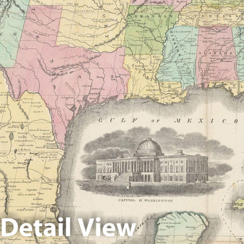 Historic Map : United States 1853 , Vintage Wall Art