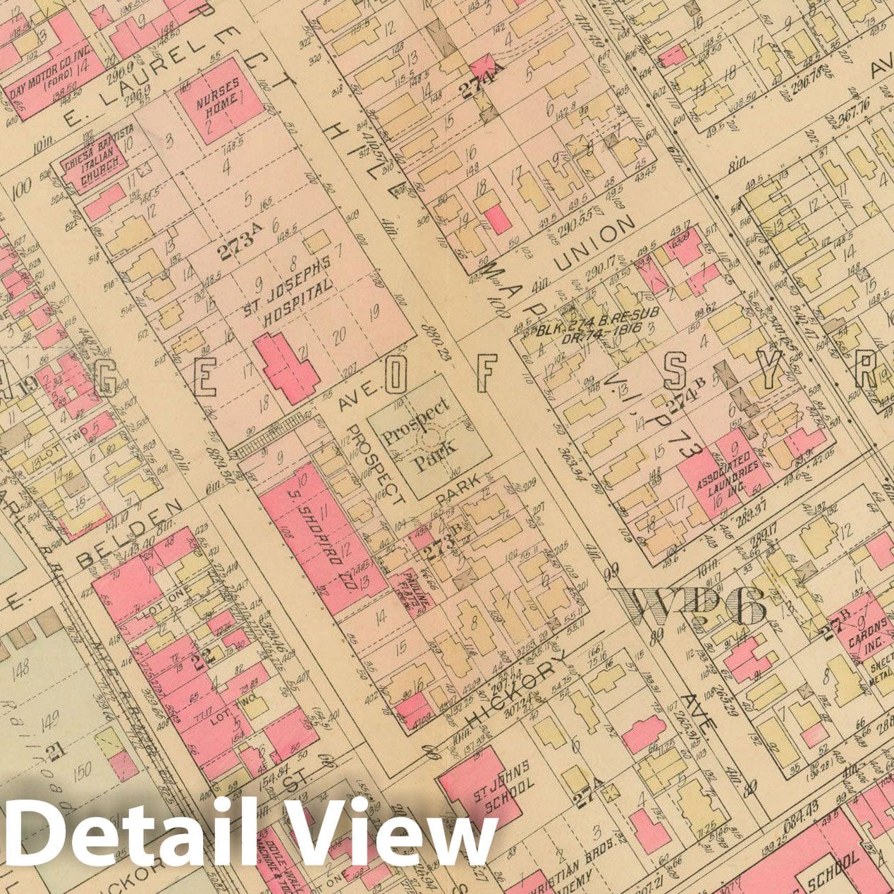 Historic Map : Atlas City of Syracuse, NY and Suburbs, Syracuse 1924 Plate 006 , Vintage Wall Art