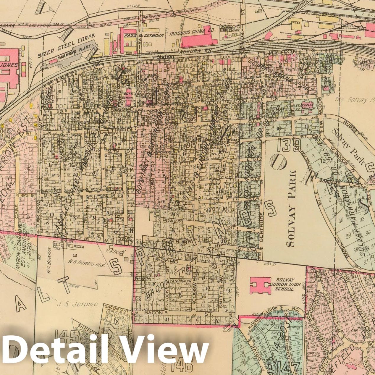 Historic Map : Atlas City of Syracuse, NY and Suburbs, Syracuse 1924 Plate 033 , Vintage Wall Art