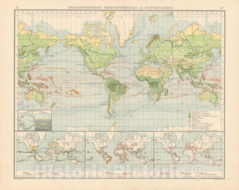 Historic Map : World Map 1899 , Andrees Allgemeiner Handatlas , v4, Vintage Wall Art