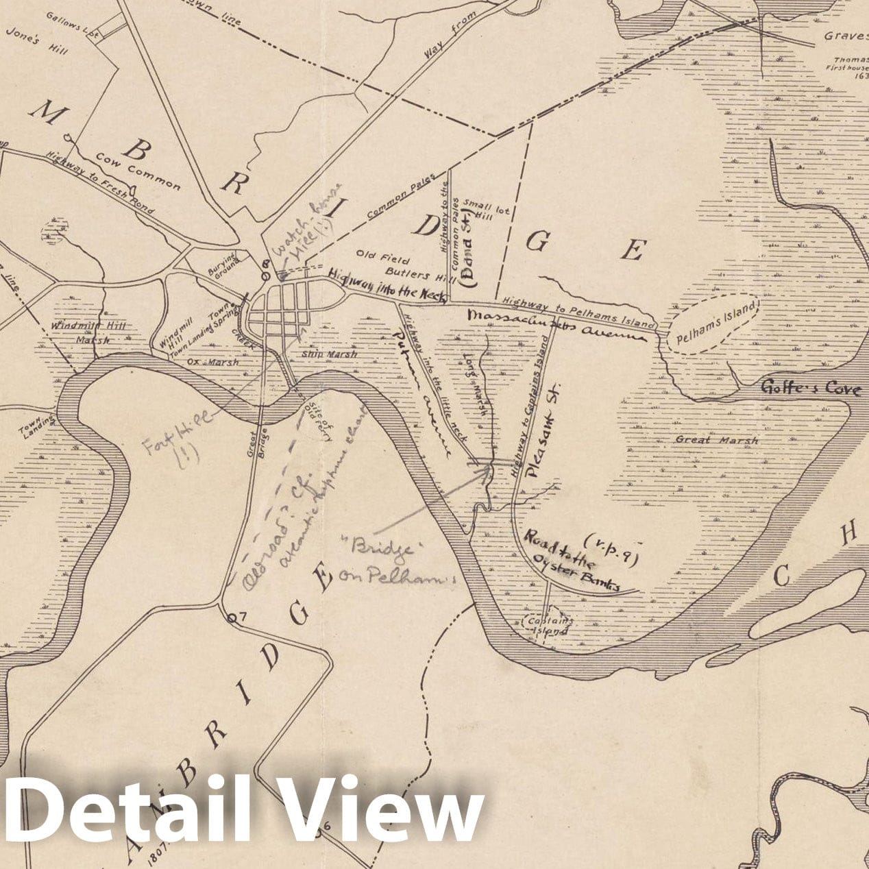 Historic Map : Allston & Boston & Cambridge & Charlestown & Watertown 1700 , Vintage Wall Art