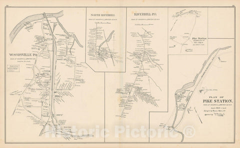 Historic Map : Haverhill 1892 , Town and City Atlas State of New Hampshire , Vintage Wall Art