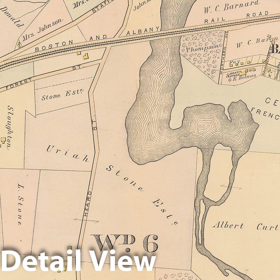Historic Map : Atlas City of Worcester, MA, Worcester 1886 Plate 025 , Vintage Wall Art