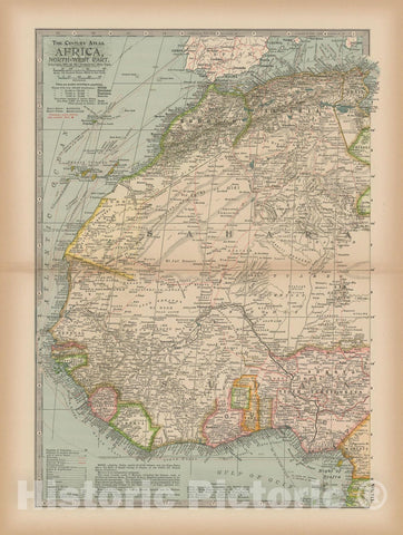 Historic Map : Africa 1897 , The Century Atlas World , Vintage Wall Art