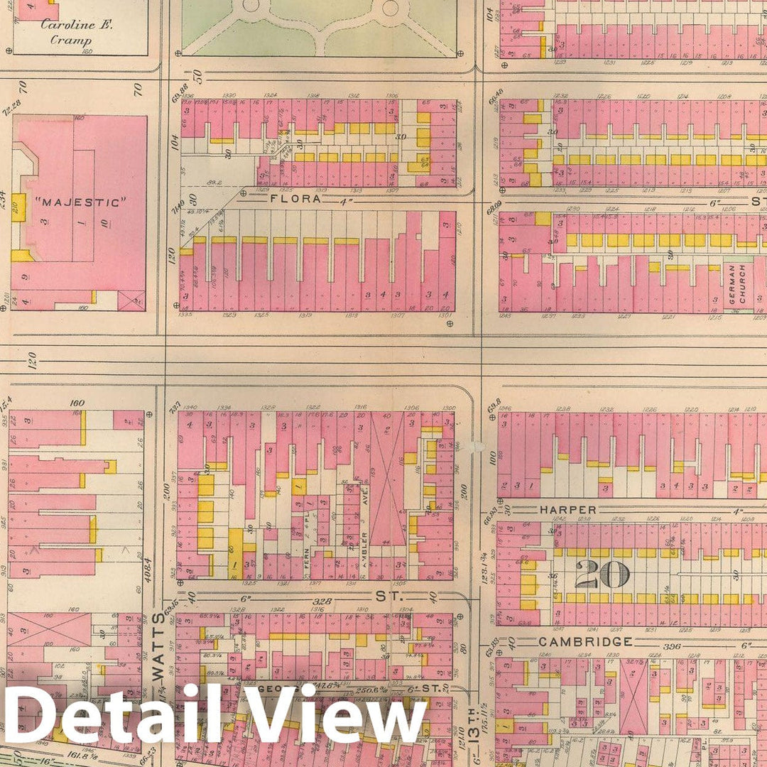 Historic Map : Philadelphia 1907 Plate 015 , Atlas 20th and 29th Wards ...