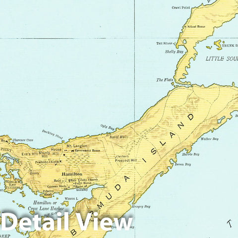 Historic Map : Commercial Atlas of America, 56th Edition, Bermuda 1925 , Vintage Wall Art