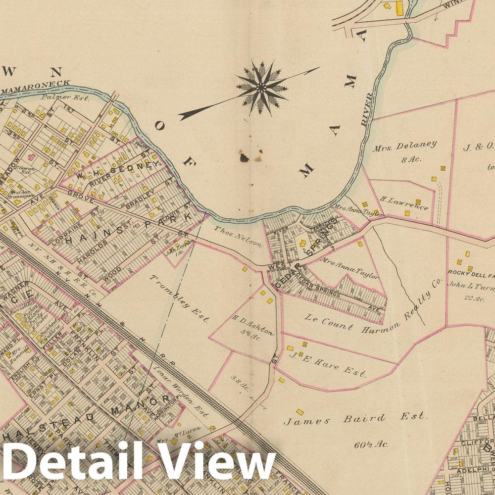 Historic Map : Atlas of Westchester County, NY, Vol. 1, Mamaroneck 1910 Plate 032 , Vintage Wall Art