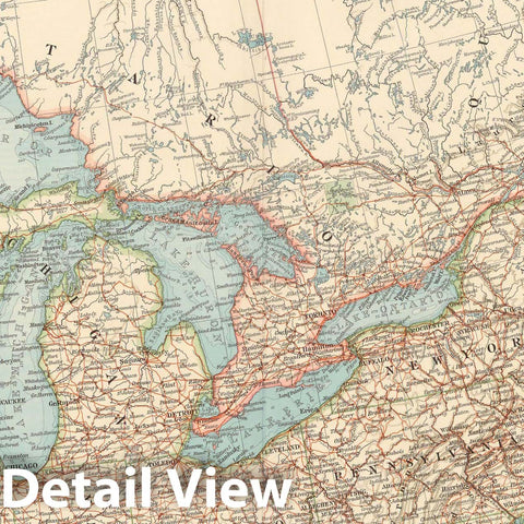 Historic Map : United States & Canada 1899 , Andrees Allgemeiner Handatlas , Vintage Wall Art