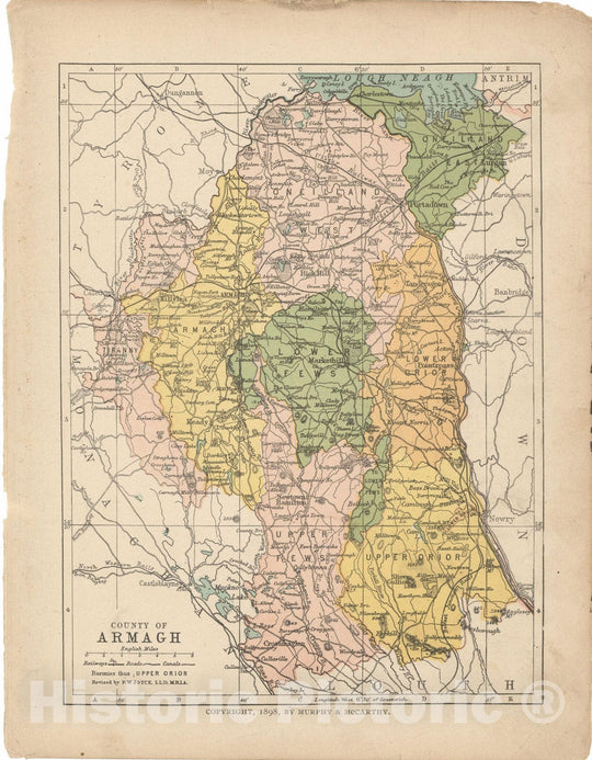 Historic Map : Irish County Maps, Armagh 1900 , Vintage Wall Art