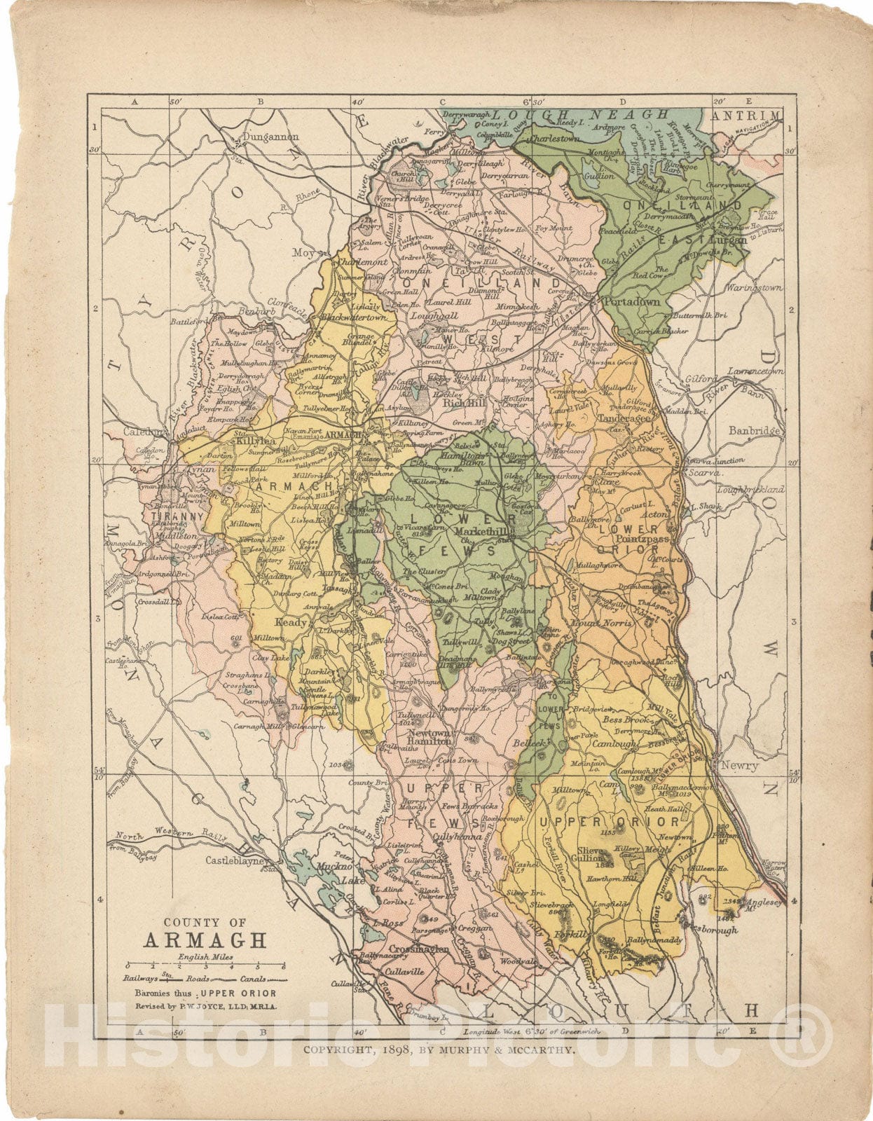 Historic Map Irish County Maps, Armagh 1900 , Vintage Wall Art Historic Pictoric