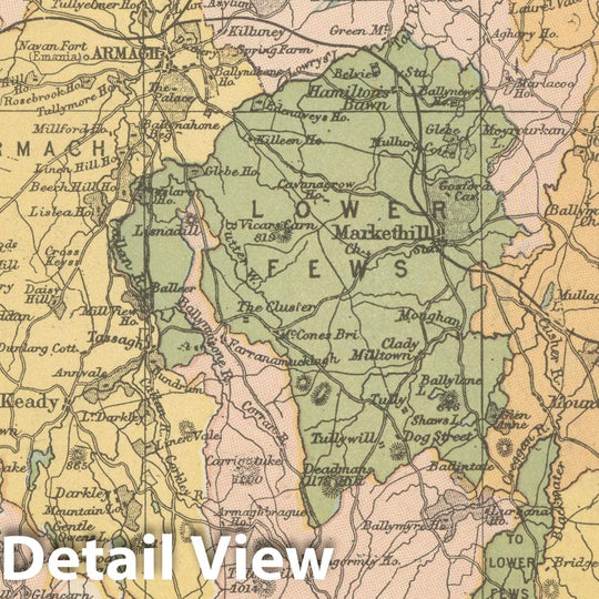Historic Map : Irish County Maps, Armagh 1900 , Vintage Wall Art