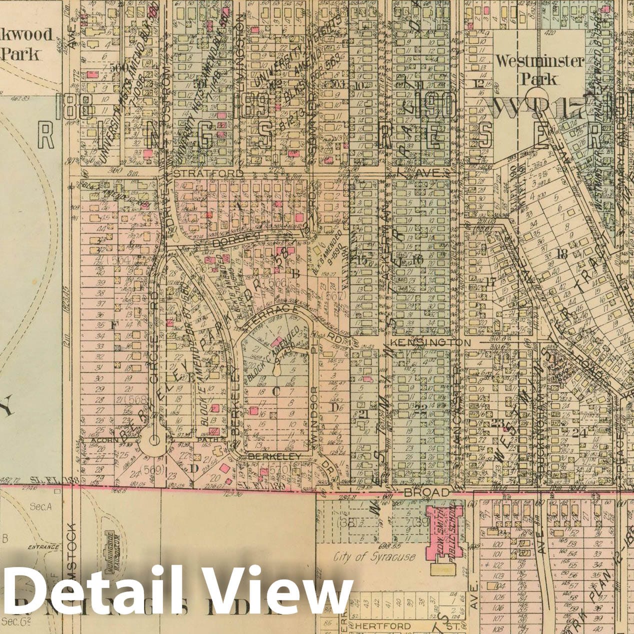 Historic Map : Atlas City of Syracuse, NY and Suburbs, Syracuse 1924 Plate 024 , Vintage Wall Art