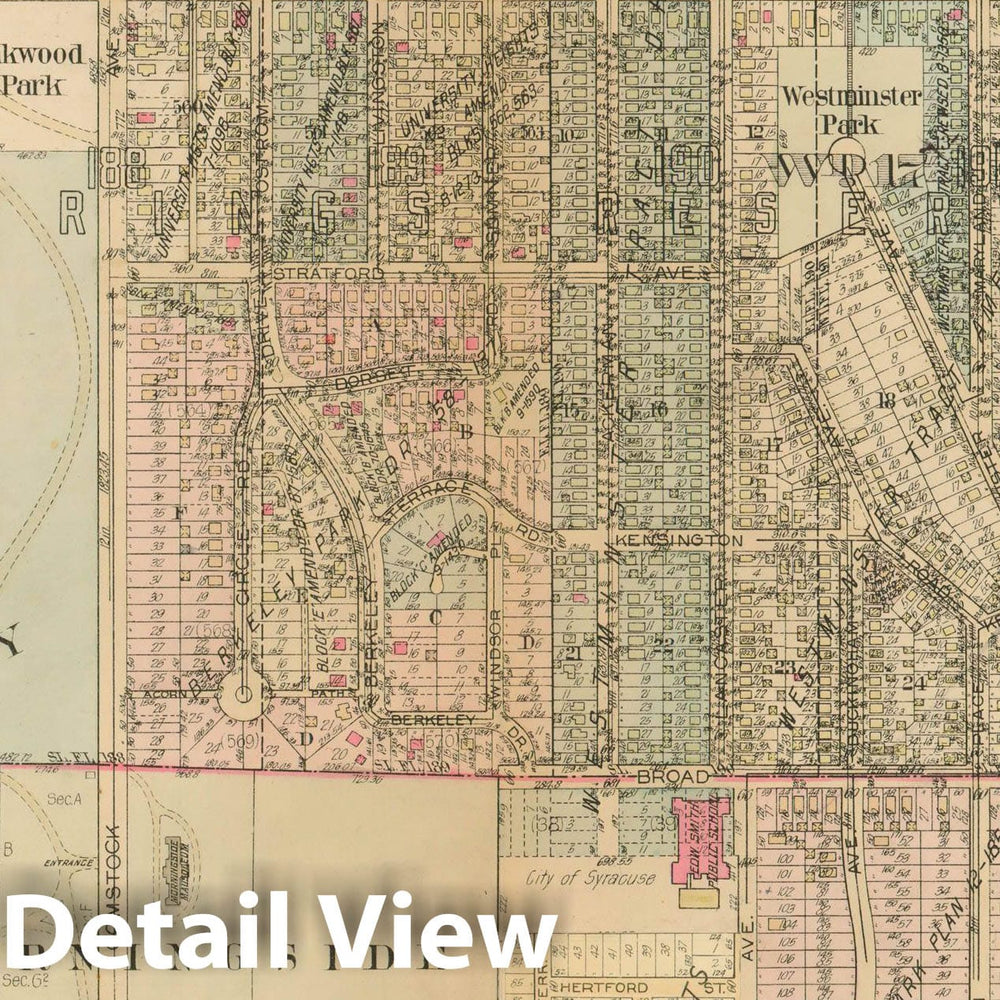 Historic Map : Atlas City of Syracuse, NY and Suburbs, Syracuse 1924 Plate 024 , Vintage Wall Art