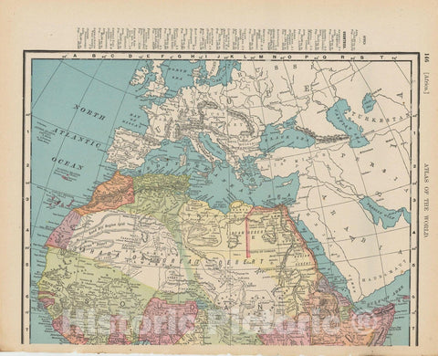Historic Map : Africa 1900 , Universal Atlas World , Vintage Wall Art